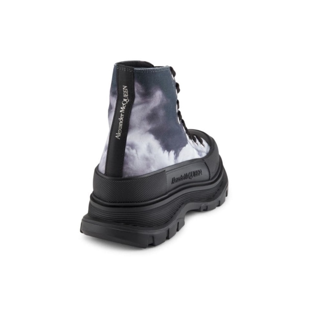 Alexander McQueen Unisex Black and Gray High-Top Sneakers - Picture 5 of 12